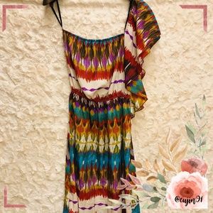 CITY TRIANGLES Boho Maxi Dress One Shoulder S